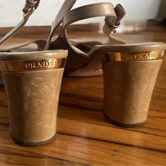 Prada leather peep toe sling back pumps - Picture 9 of 12